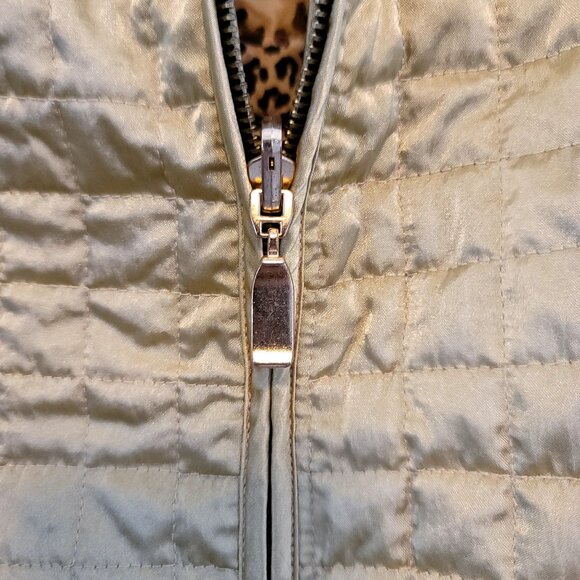 90s Deadstock Koret Womens Reversible Quilted Jacket Leopard Gold Size 16 - Picture 7 of 12